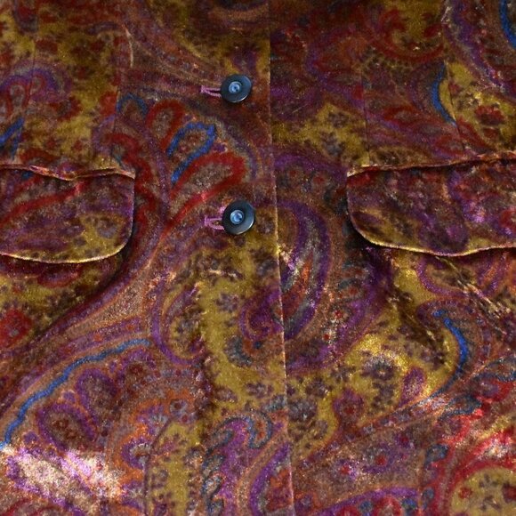 Cynthia Cynthia Steffe Multi Color Paisley Velvet Fall Jacket Blazer Size 4 - Picture 7 of 9